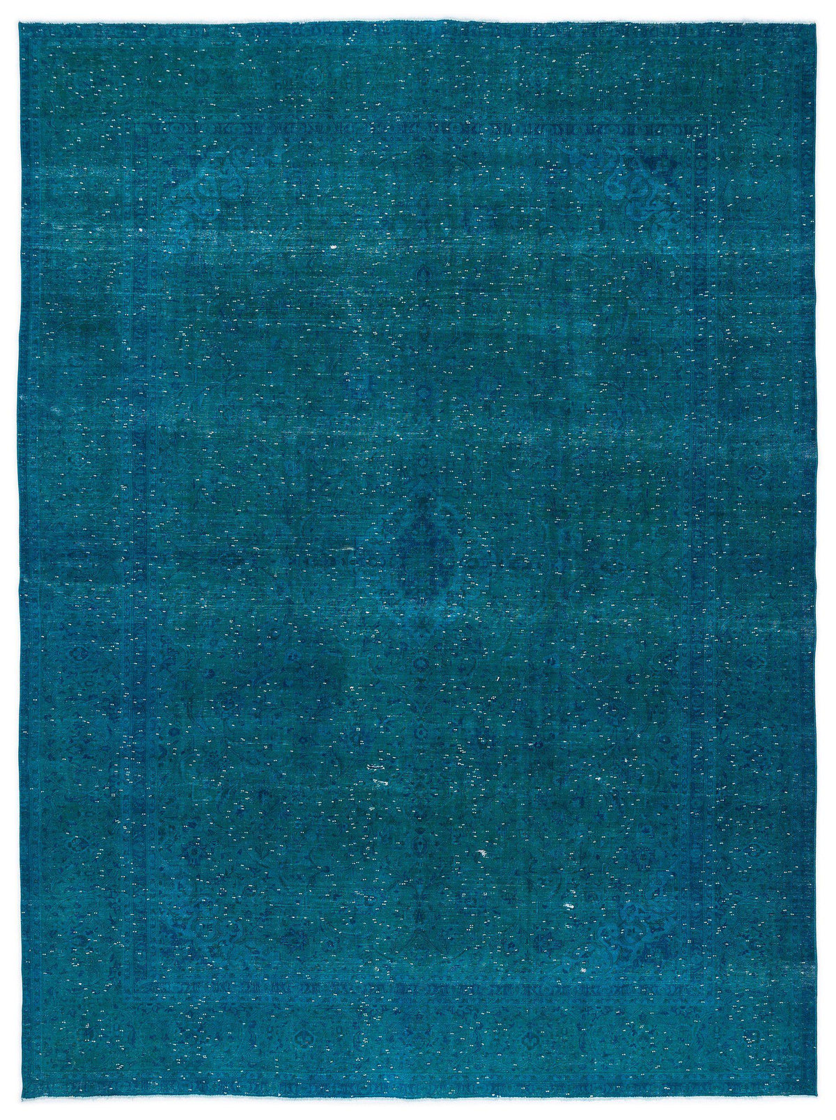 Turquoise  Over Dyed Vintage XLarge Rug 9&#39;9&#39;&#39; x 12&#39;11&#39;&#39; ft 297 x 393 cm