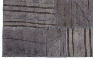 Striped Over Dyed Kilim Patchwork Unique Rug 5'3'' x 7'7'' ft 160 x 230 cm