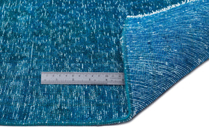 Turquoise  Over Dyed Vintage XLarge Rug 9'7'' x 13'11'' ft 291 x 423 cm