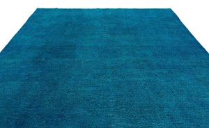 Turquoise  Over Dyed Vintage XLarge Rug 9'7'' x 12'12'' ft 291 x 395 cm