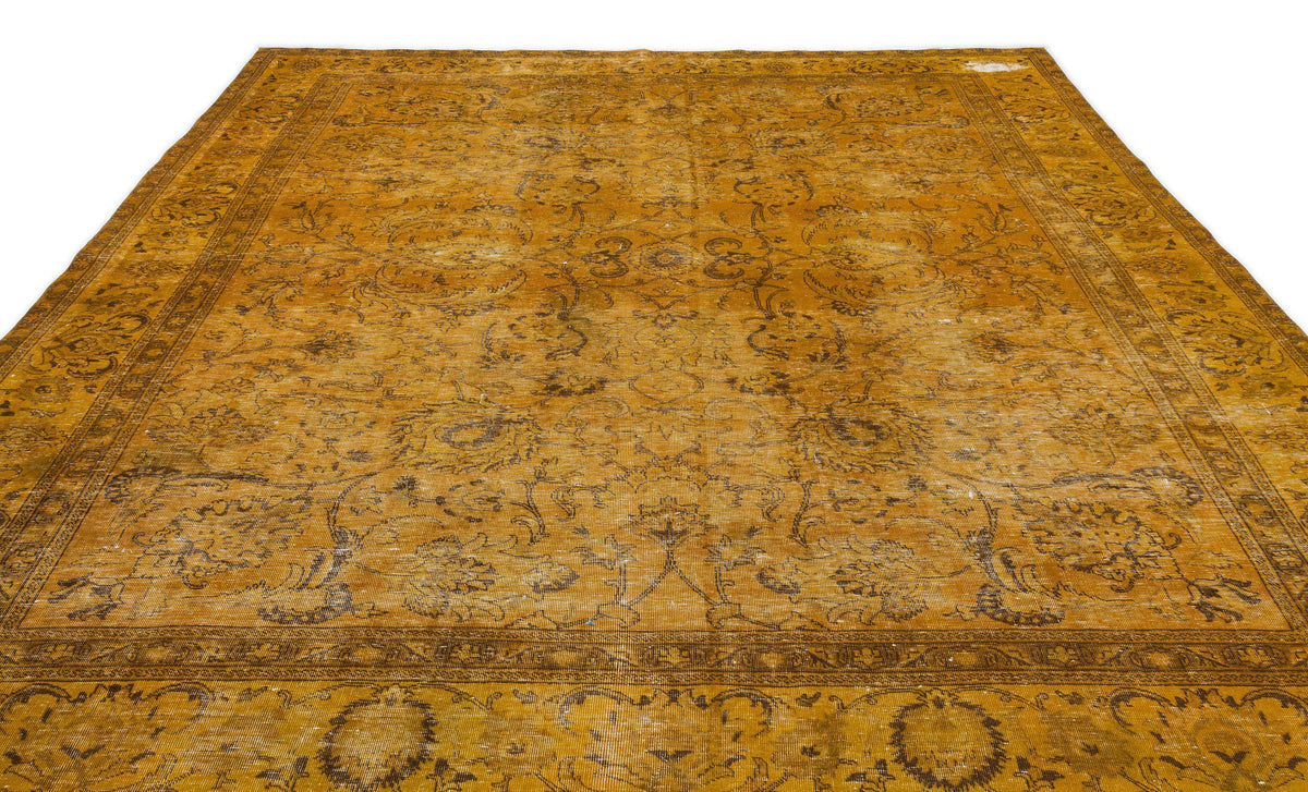 Yellow Over Dyed Vintage XLarge Rug 9&#39;3&#39;&#39; x 12&#39;4&#39;&#39; ft 282 x 375 cm