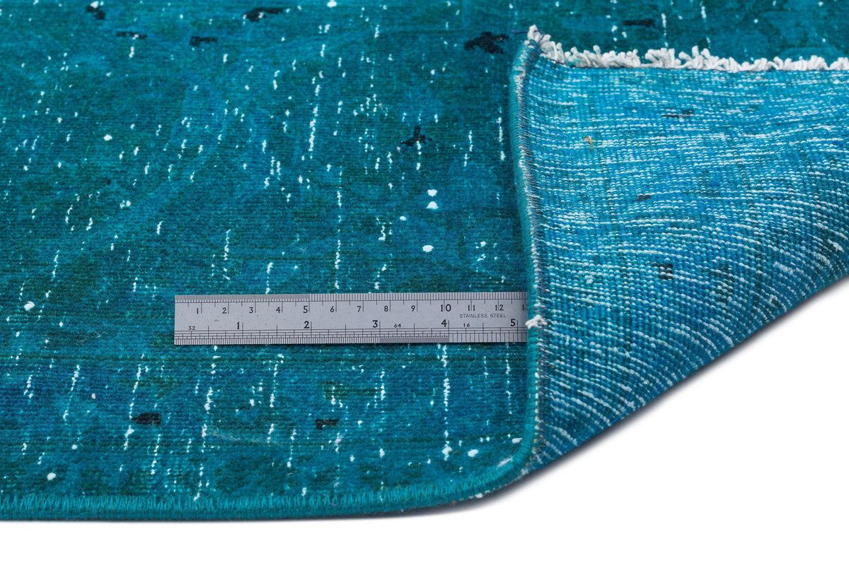 Turquoise  Over Dyed Vintage XLarge Rug 9&#39;6&#39;&#39; x 12&#39;12&#39;&#39; ft 290 x 395 cm