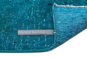 Turquoise  Over Dyed Vintage XLarge Rug 9'6'' x 12'12'' ft 290 x 395 cm