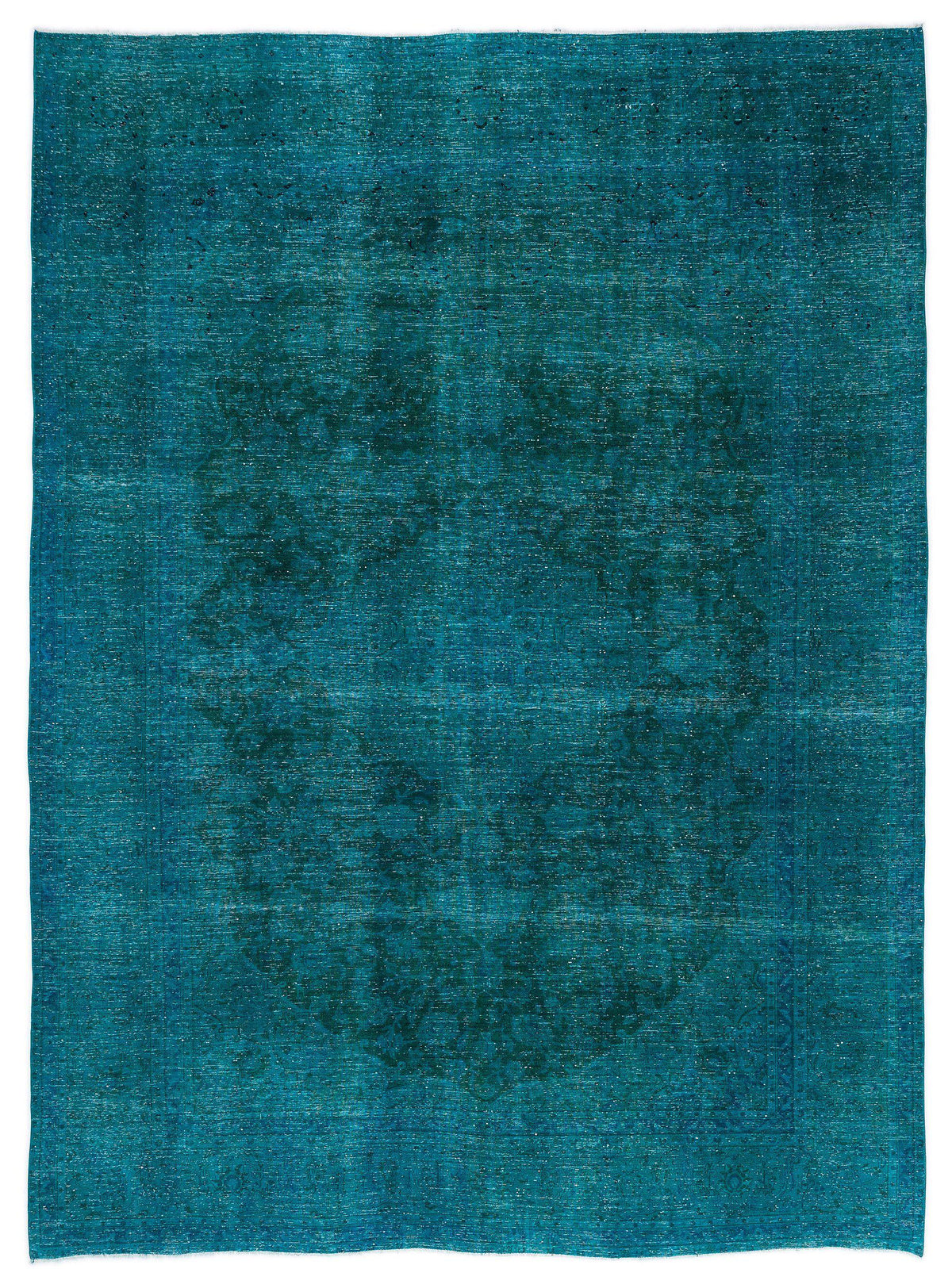 Turquoise  Over Dyed Vintage XLarge Rug 9&#39;6&#39;&#39; x 12&#39;12&#39;&#39; ft 290 x 395 cm