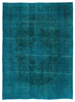 Turquoise  Over Dyed Vintage XLarge Rug 9'6'' x 12'12'' ft 290 x 395 cm