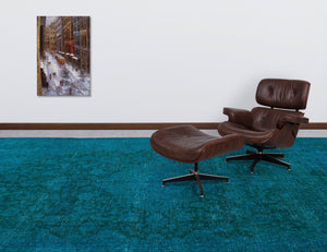 Turquoise  Over Dyed Vintage XLarge Rug 9'6'' x 12'12'' ft 290 x 395 cm
