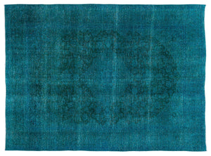 Turquoise  Over Dyed Vintage XLarge Rug 9'6'' x 12'12'' ft 290 x 395 cm