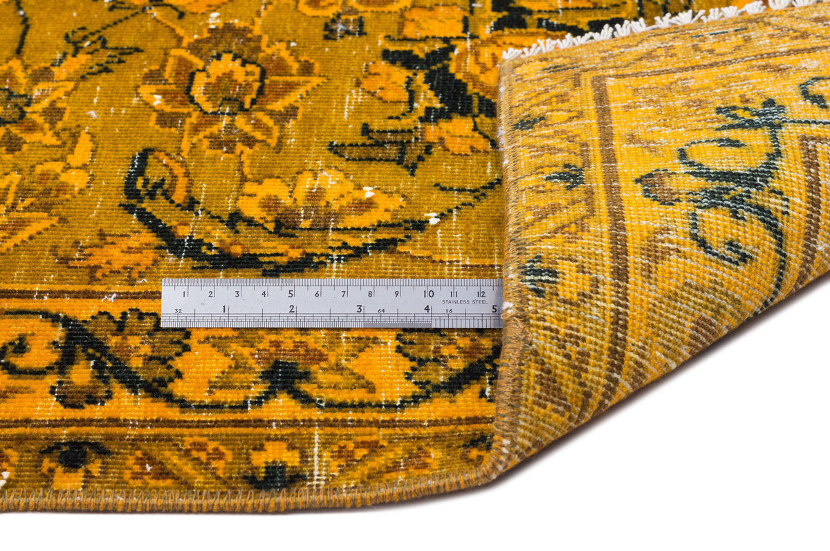 Yellow Over Dyed Vintage XLarge Rug 9&#39;7&#39;&#39; x 13&#39;9&#39;&#39; ft 292 x 419 cm