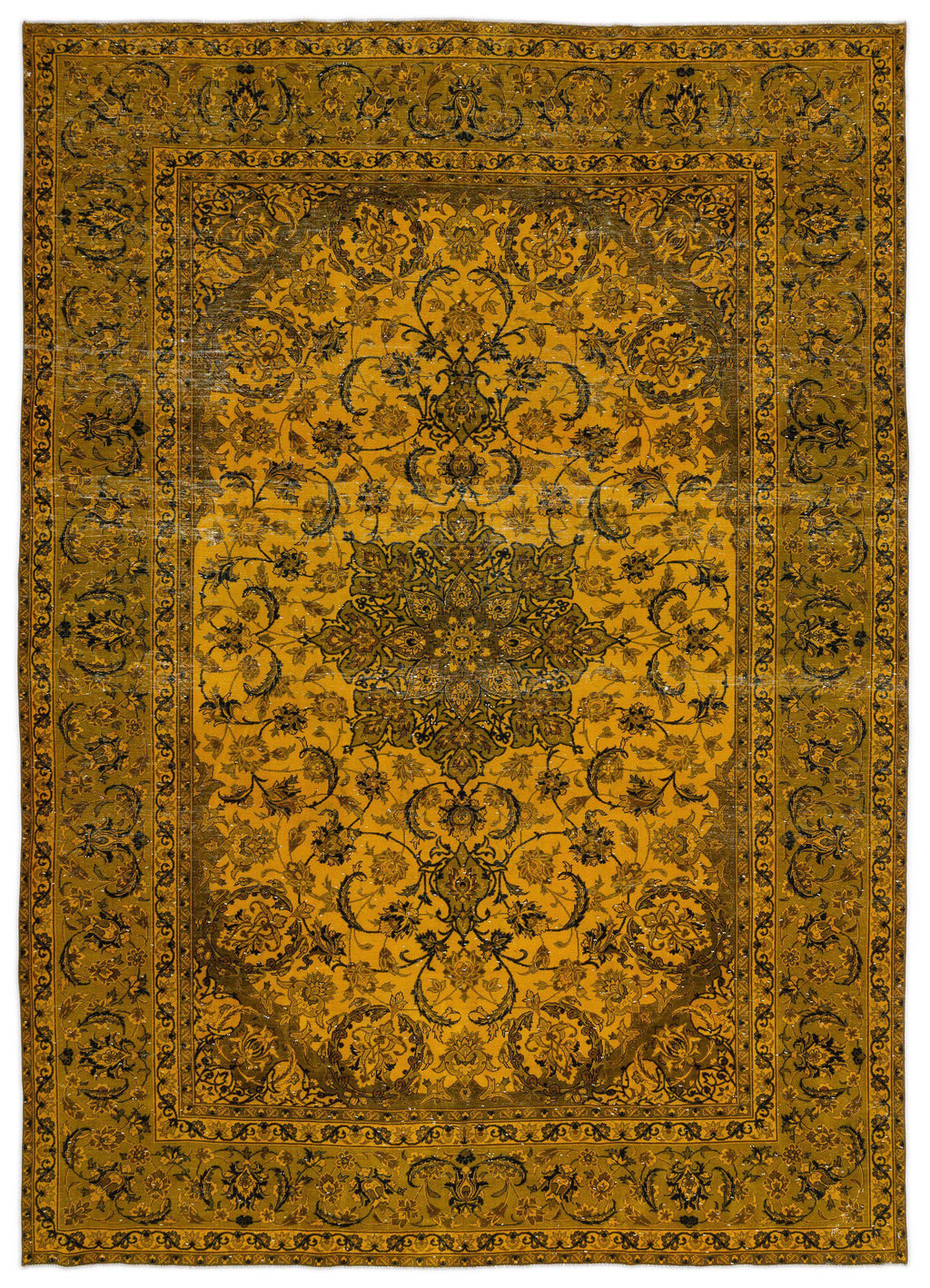 Yellow Over Dyed Vintage XLarge Rug 9'7'' x 13'9'' ft 292 x 419 cm