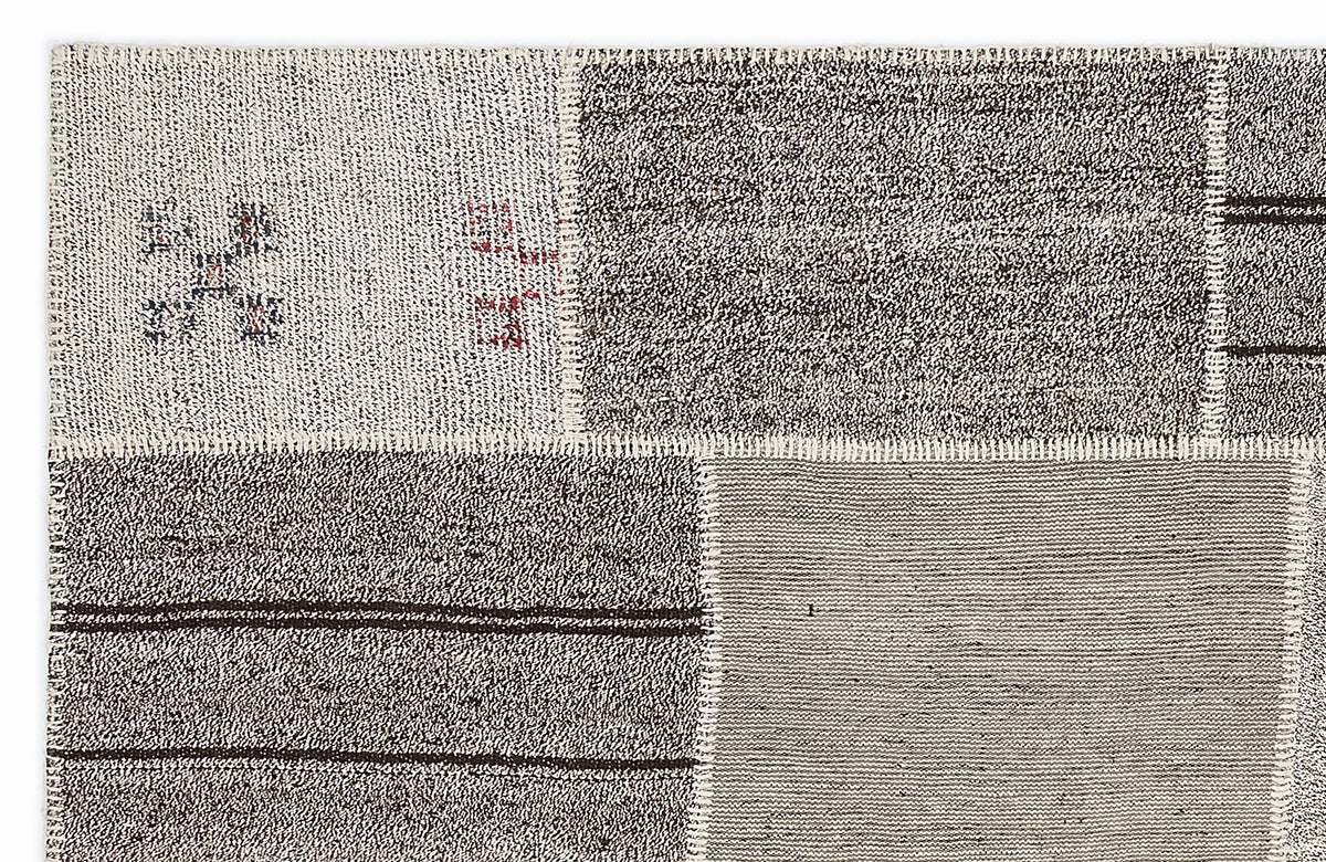 Striped Over Dyed Kilim Patchwork Unique Rug 5&#39;3&#39;&#39; x 7&#39;7&#39;&#39; ft 160 x 230 cm