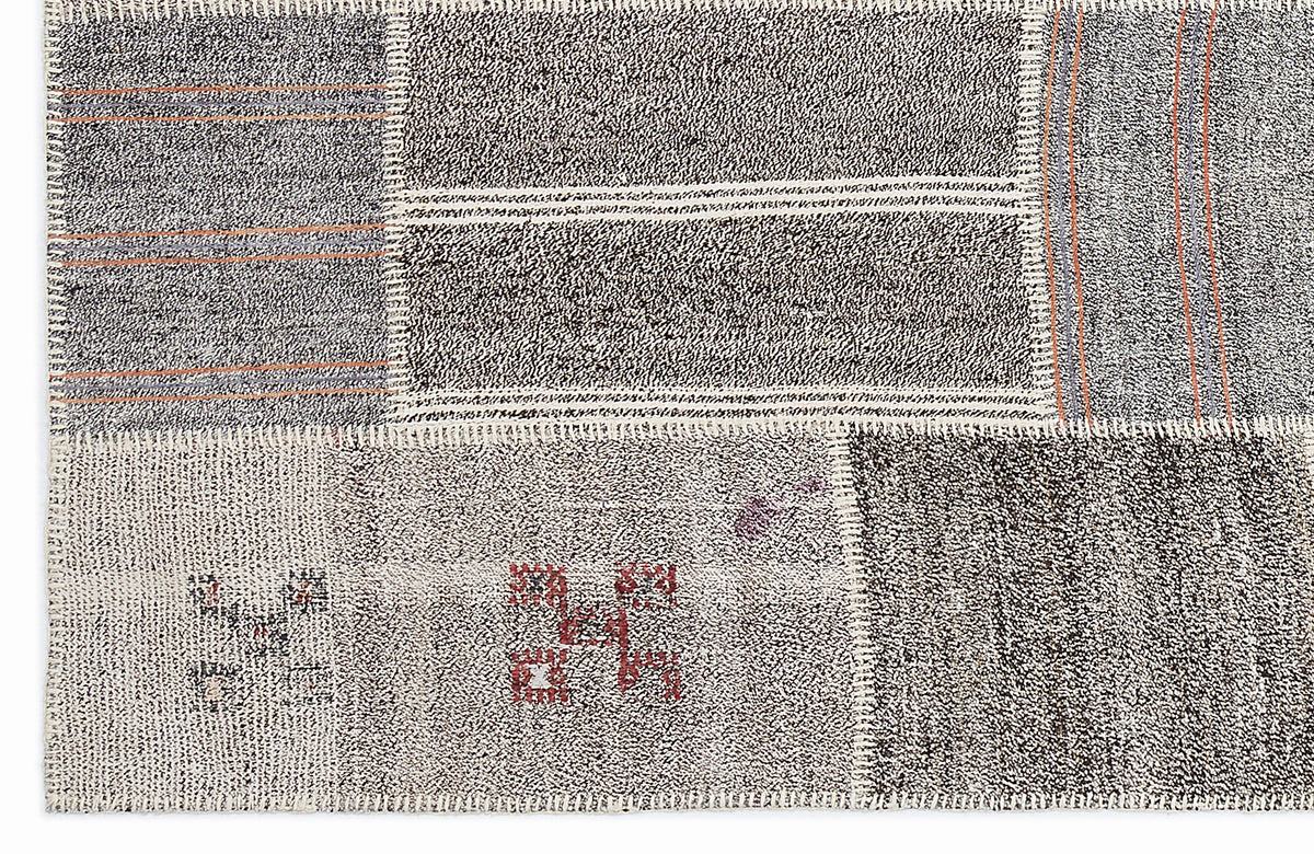 Striped Over Dyed Kilim Patchwork Unique Rug 5&#39;3&#39;&#39; x 7&#39;7&#39;&#39; ft 160 x 230 cm