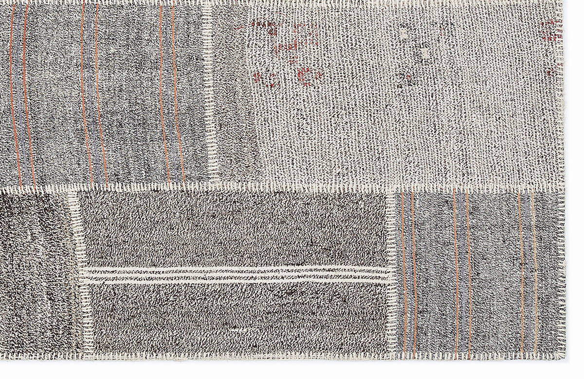 Striped Over Dyed Kilim Patchwork Unique Rug 5&#39;3&#39;&#39; x 7&#39;7&#39;&#39; ft 160 x 230 cm