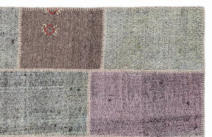 Mixed Over Dyed Kilim Patchwork Unique Rug 5'3'' x 7'7'' ft 160 x 230 cm