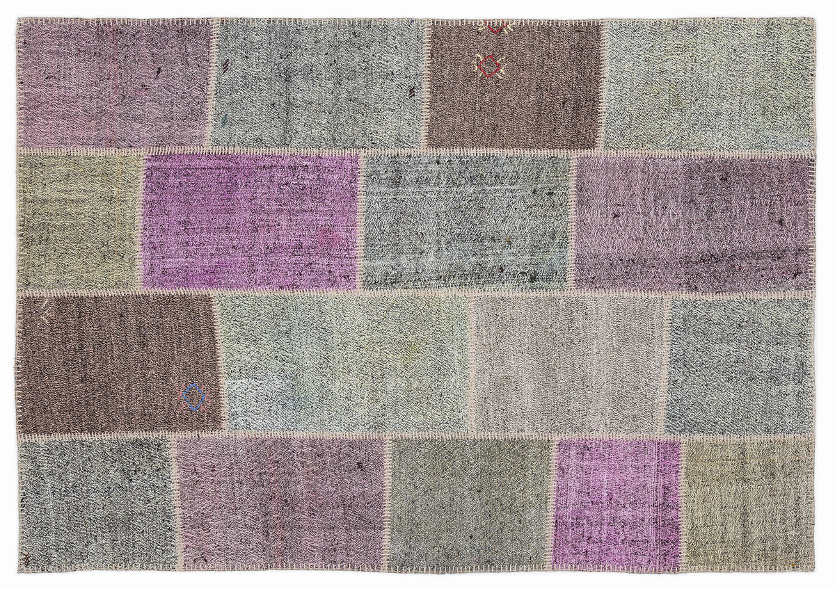 Mixed Over Dyed Kilim Patchwork Unique Rug 5&#39;3&#39;&#39; x 7&#39;7&#39;&#39; ft 160 x 230 cm