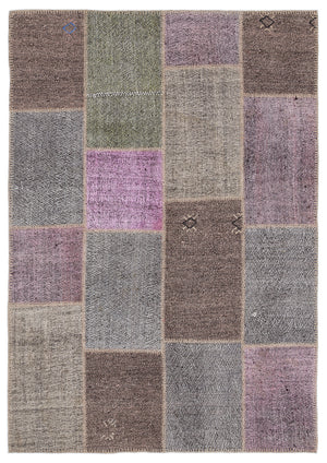 Mixed Over Dyed Kilim Patchwork Unique Rug 5'3'' x 7'7'' ft 160 x 230 cm