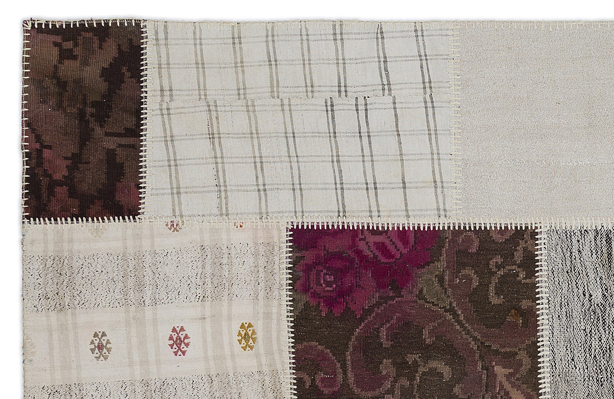 Karabakh Over Dyed Kilim Patchwork Unique Rug 5&#39;3&#39;&#39; x 7&#39;7&#39;&#39; ft 160 x 230 cm