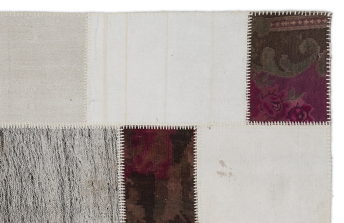 Karabakh Over Dyed Kilim Patchwork Unique Rug 5&#39;3&#39;&#39; x 7&#39;7&#39;&#39; ft 160 x 230 cm