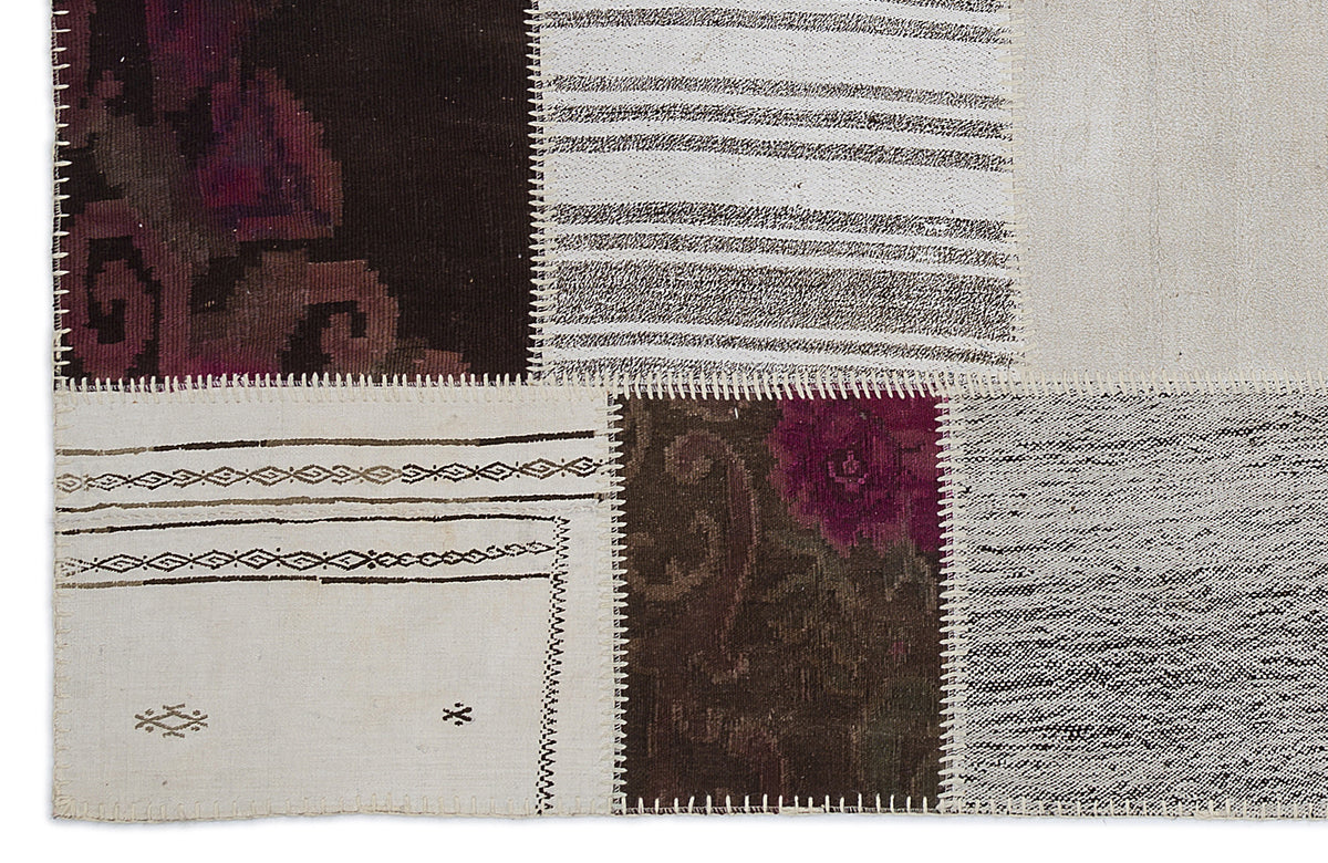 Karabakh Over Dyed Kilim Patchwork Unique Rug 5&#39;3&#39;&#39; x 7&#39;7&#39;&#39; ft 160 x 230 cm