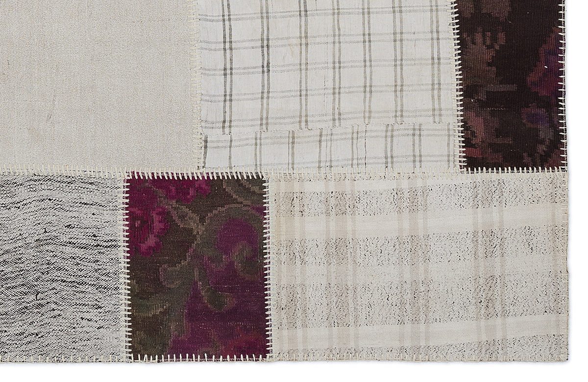 Karabakh Over Dyed Kilim Patchwork Unique Rug 5&#39;3&#39;&#39; x 7&#39;7&#39;&#39; ft 160 x 230 cm