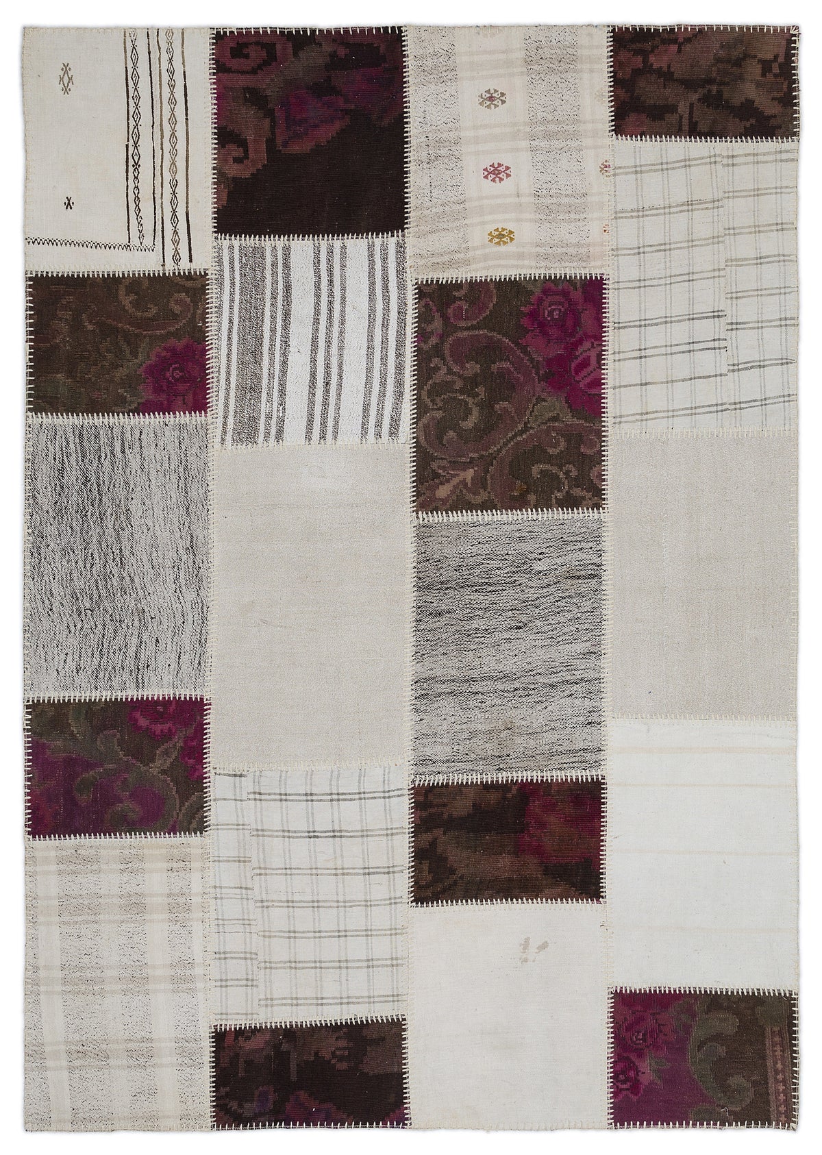 Karabakh Over Dyed Kilim Patchwork Unique Rug 5&#39;3&#39;&#39; x 7&#39;7&#39;&#39; ft 160 x 230 cm