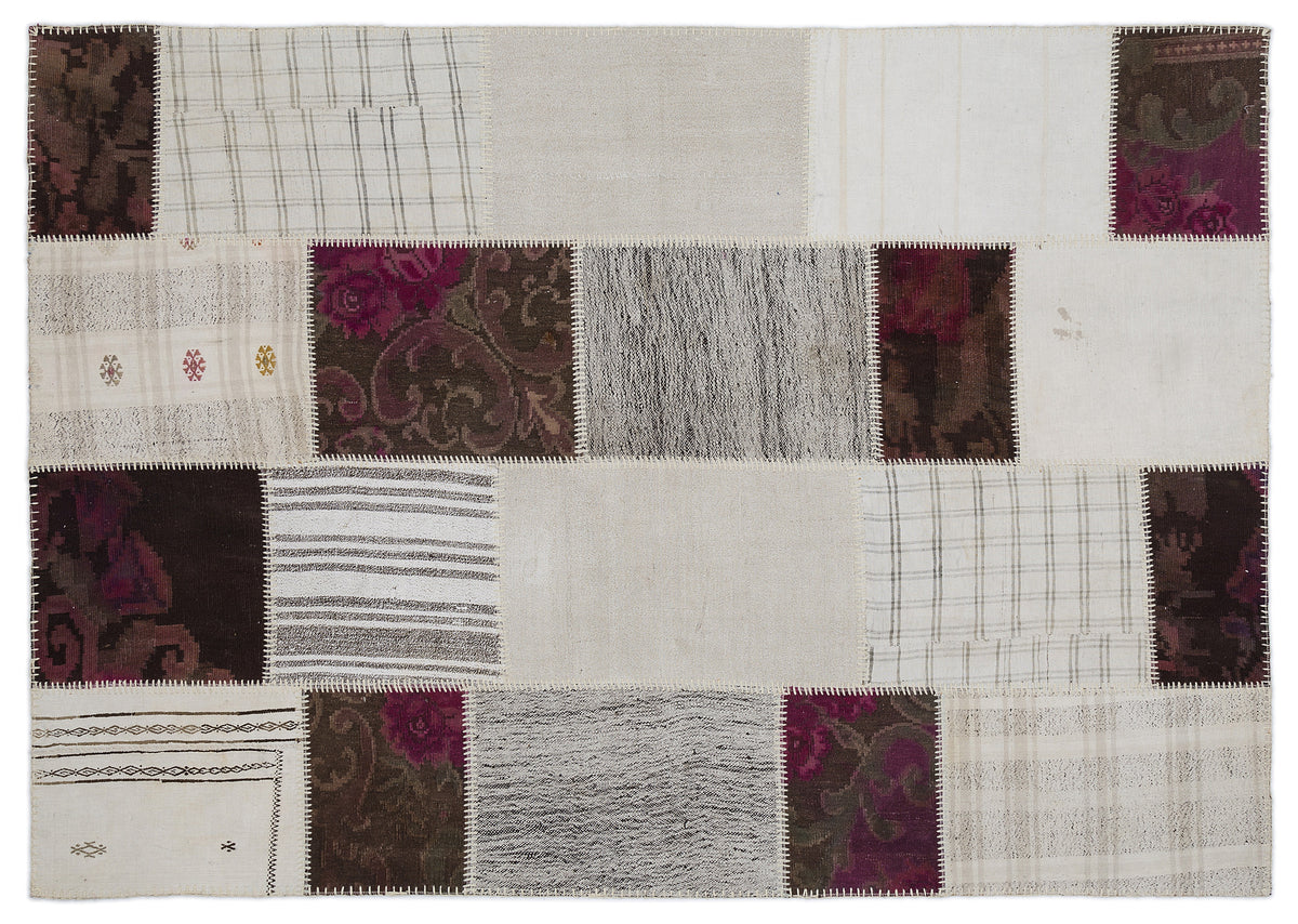 Karabakh Over Dyed Kilim Patchwork Unique Rug 5&#39;3&#39;&#39; x 7&#39;7&#39;&#39; ft 160 x 230 cm