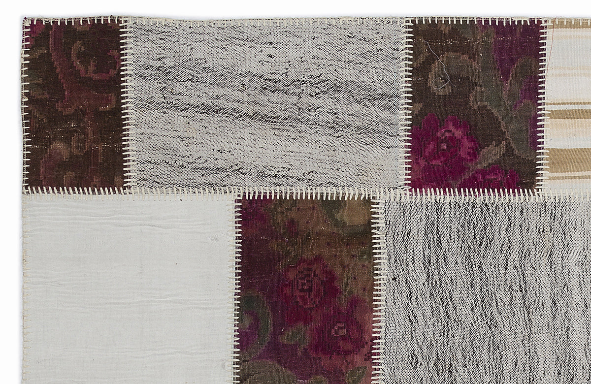 Karabakh Over Dyed Kilim Patchwork Unique Rug 5&#39;3&#39;&#39; x 7&#39;7&#39;&#39; ft 160 x 230 cm