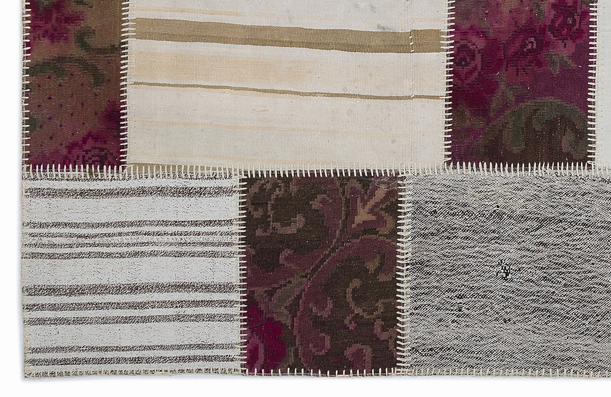 Karabakh Over Dyed Kilim Patchwork Unique Rug 5&#39;3&#39;&#39; x 7&#39;7&#39;&#39; ft 160 x 230 cm