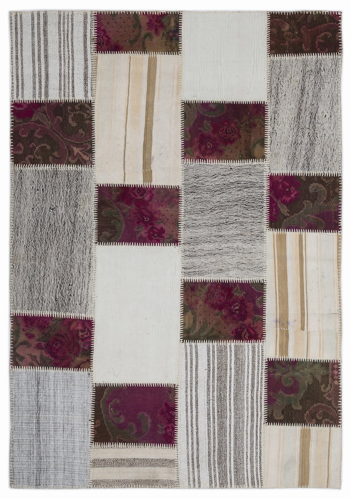 Karabakh Over Dyed Kilim Patchwork Unique Rug 5&#39;3&#39;&#39; x 7&#39;7&#39;&#39; ft 160 x 230 cm