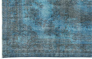 Turquoise  Over Dyed Vintage Rug 6'0'' x 10'1'' ft 184 x 308 cm