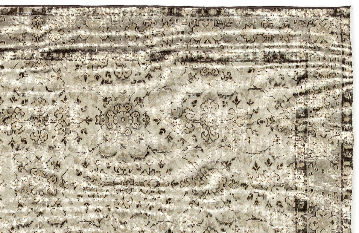 Beige Over Dyed Vintage Rug 4&#39;10&#39;&#39; x 8&#39;6&#39;&#39; ft 147 x 260 cm