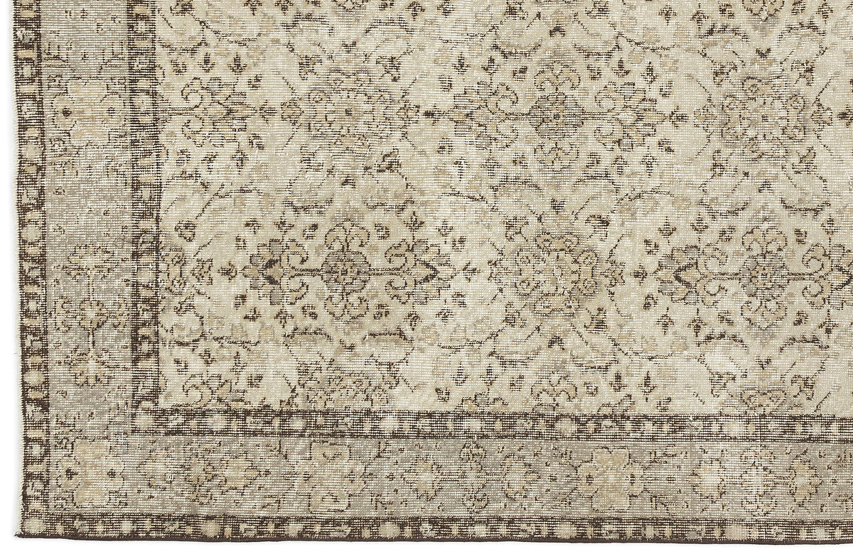 Beige Over Dyed Vintage Rug 4&#39;10&#39;&#39; x 8&#39;6&#39;&#39; ft 147 x 260 cm