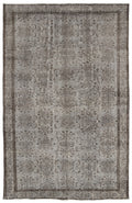 Gray Over Dyed Vintage Rug 5'12'' x 9'5'' ft 182 x 287 cm