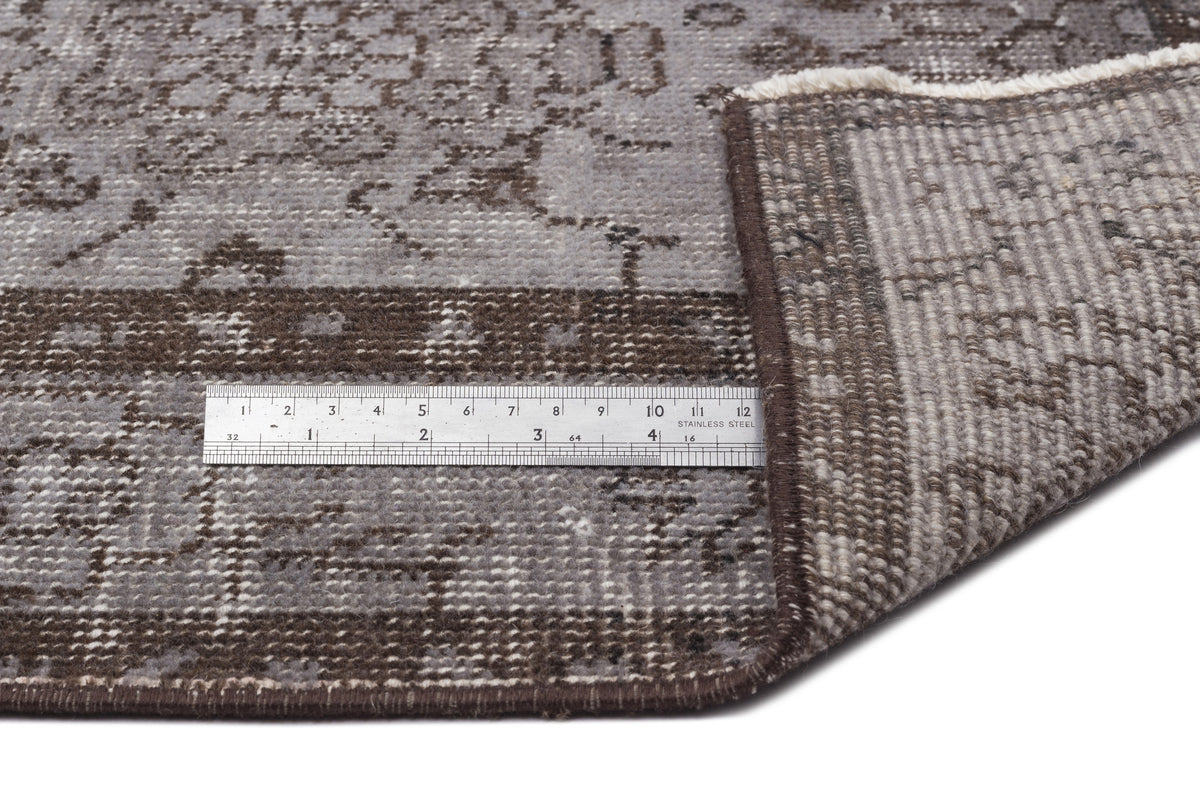 Gray Over Dyed Vintage Rug 5&#39;12&#39;&#39; x 9&#39;5&#39;&#39; ft 182 x 287 cm