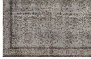 Gray Over Dyed Vintage Rug 5'12'' x 9'5'' ft 182 x 287 cm