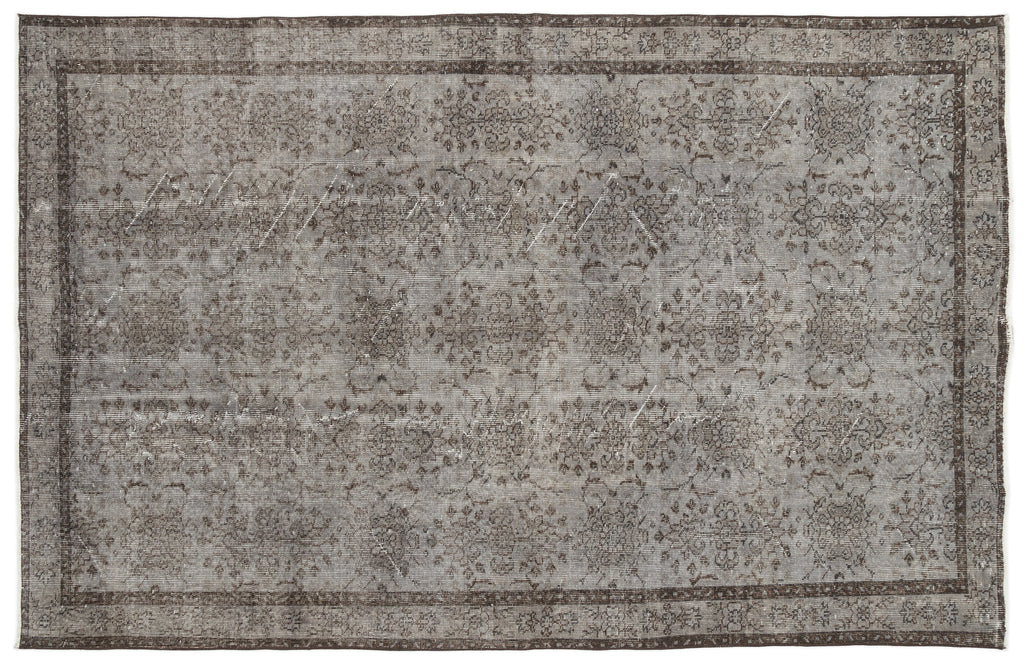 Gray Over Dyed Vintage Rug 5'12'' x 9'5'' ft 182 x 287 cm