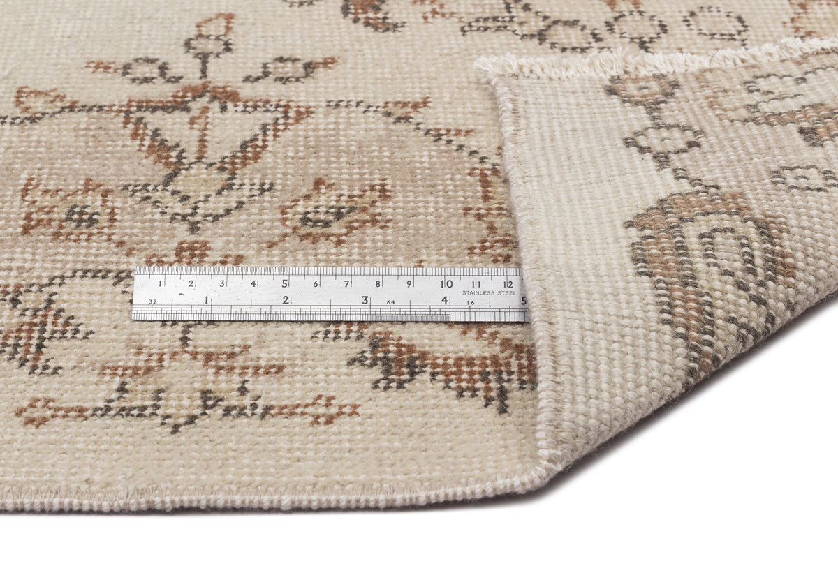 Beige Over Dyed Vintage Rug 6&#39;2&#39;&#39; x 9&#39;1&#39;&#39; ft 188 x 277 cm