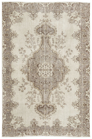Beige Over Dyed Vintage Rug 6'1'' x 9'1'' ft 186 x 278 cm