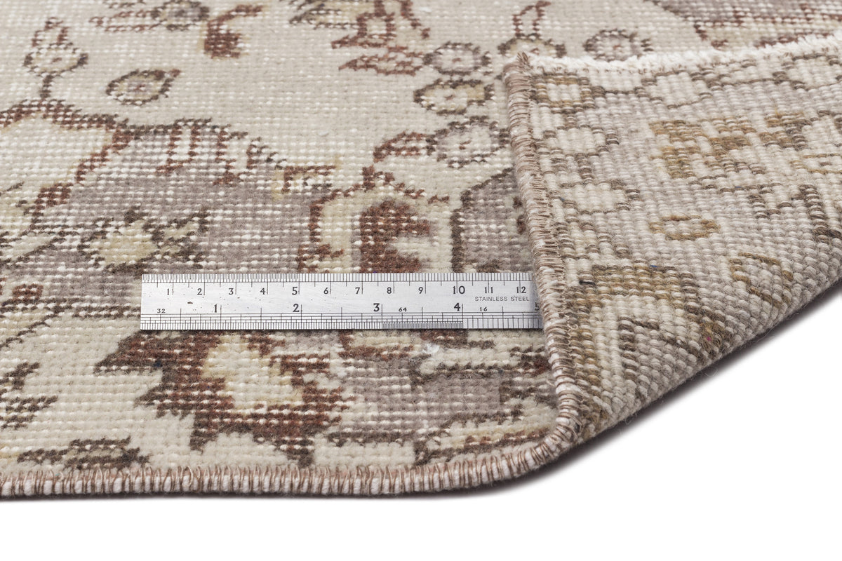 Beige Over Dyed Vintage Rug 6&#39;1&#39;&#39; x 9&#39;1&#39;&#39; ft 186 x 278 cm