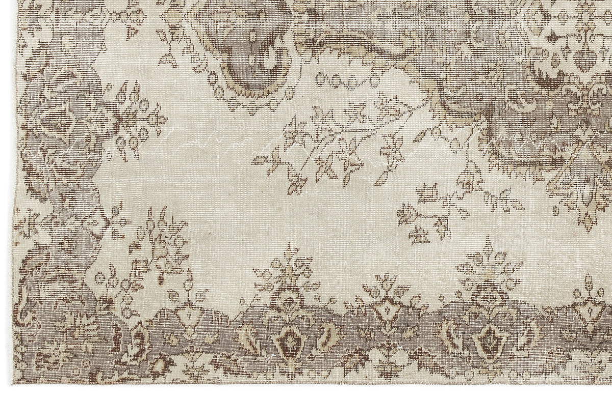 Beige Over Dyed Vintage Rug 6&#39;1&#39;&#39; x 9&#39;1&#39;&#39; ft 186 x 278 cm