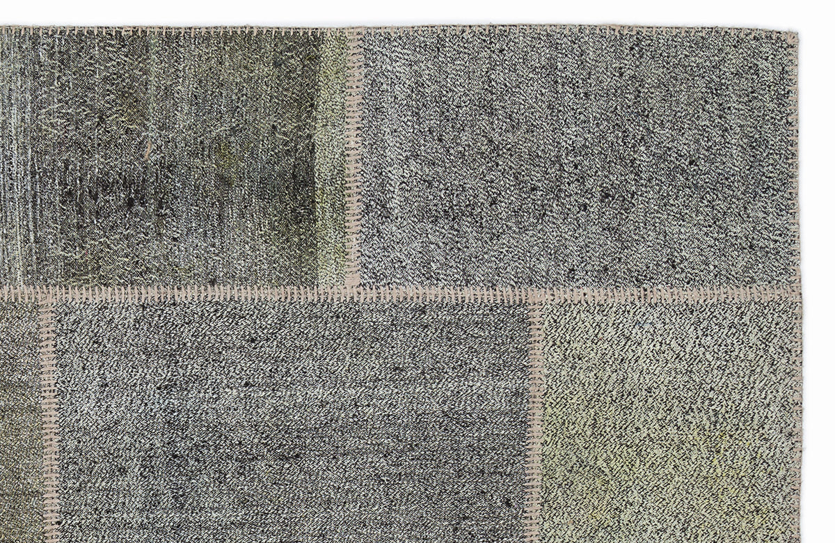Striped Over Dyed Kilim Patchwork Unique Rug 5&#39;3&#39;&#39; x 7&#39;7&#39;&#39; ft 160 x 230 cm