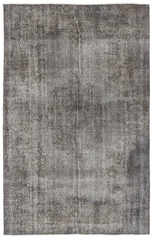 Gray Over Dyed Vintage Rug 5'5'' x 8'6'' ft 165 x 260 cm