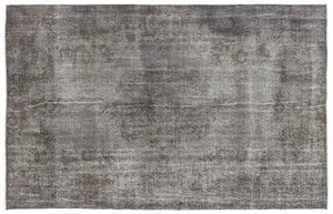 Gray Over Dyed Vintage Rug 5'5'' x 8'6'' ft 165 x 260 cm