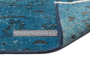 Turquoise  Over Dyed Vintage Rug 6'9'' x 10'8'' ft 206 x 325 cm