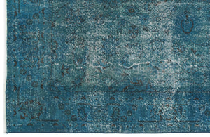 Turquoise  Over Dyed Vintage Rug 6'9'' x 10'8'' ft 206 x 325 cm