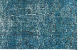 Turquoise  Over Dyed Vintage Rug 6'9'' x 10'8'' ft 206 x 325 cm