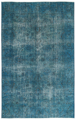 Turquoise  Over Dyed Vintage Rug 6'9'' x 10'8'' ft 206 x 325 cm