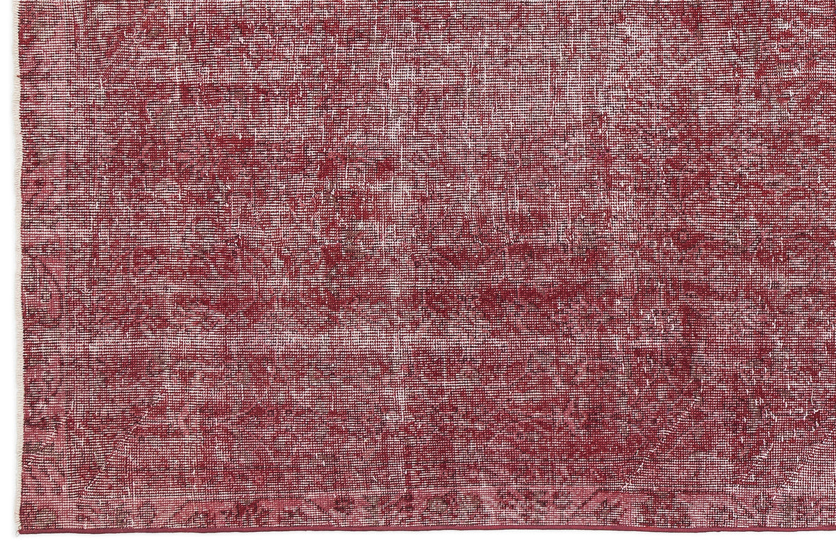 Red Over Dyed Vintage Rug 5&#39;7&#39;&#39; x 9&#39;8&#39;&#39; ft 169 x 295 cm