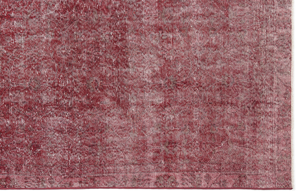 Red Over Dyed Vintage Rug 5'7'' x 9'8'' ft 169 x 295 cm