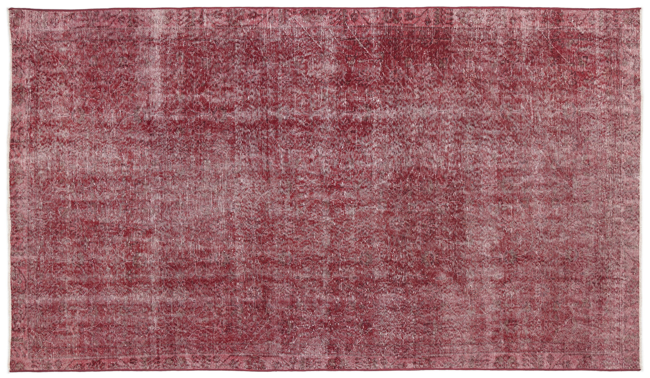 Red Over Dyed Vintage Rug 5'7'' x 9'8'' ft 169 x 295 cm