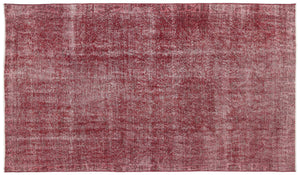 Red Over Dyed Vintage Rug 5'7'' x 9'8'' ft 169 x 295 cm